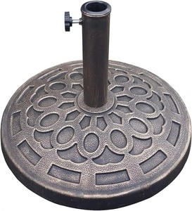 Base parasole in resina popolare supporto per ombrelli da giardino per il mercato pesante, capacità di peso di 29,7 libbre, diametro 19.1 ", Color <span class=keywords><strong>bronzo</strong></span> - Product Image 1