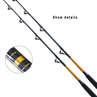 Canne à pêche monobloc en acier inoxydable SS de 1,68 m et 1,98 m pour la pêche au trolling de gros gibier, vente en gros OEM