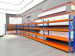 Étagères à palettes robustes en acier au carbone bleu, revêtement en poudre, cadre principal et secondaire, capacité 500 kg, assemblage par vis avec barre de support pour palettes - Product Image 3