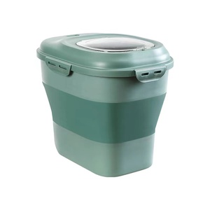Large Capacity Airtight Foldable Food Container Waterproof BPA-Free Plastic Luxury Pet Dog Food Storage Bin Container