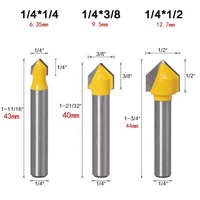Outils de coupe en carbure Yingba 90 degrés ACM ACP fournisseur en gros en ligne mèche de routeur à rainure en V pour fraise en aluminium