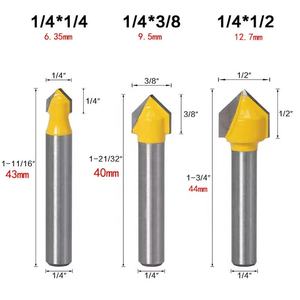 Yingba karbür 90 derece ACM ACP kesme aletleri Online toptan tedarikçisi V oluk yönlendirici Bit için alüminyum freze kesicisi - Product Image 2