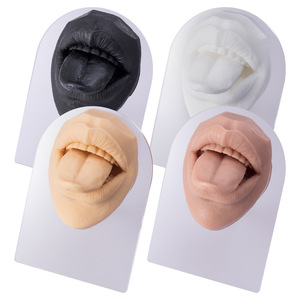 <b>Silicone</b> Tongue Mouth Model with Stand Piercing Practice Jewelry Display Tool for Body Piercing Shop - Product Image 4
