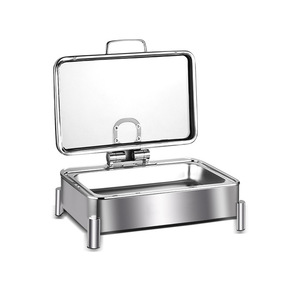 Grosir profesional chaffer persegi panjang piring Chafing alkohol makanan prasmanan hangat kualitas tinggi efisiensi energi - Product Image 6