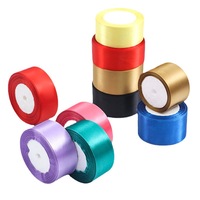 Ruban en satin polyester de 4 cm pour la décoration de gâteaux, la fixation de fleurs, matériel coloré pour la création de roses DIY, accessoires pour cheveux, décorations de mariage et de centres commerciaux