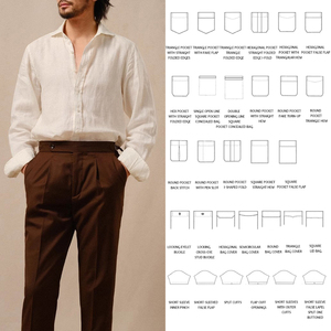 OEM camicie da lavoro di alta qualità da <span class=keywords><strong>uomo</strong></span> in <span class=keywords><strong>lino</strong></span> traspirante con colletto a punta da lavoro Casual banchetto di nozze da ballo antirughe per la primavera - Product Image 5