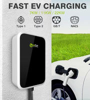 Zencar OCPP Wallbox EV Charger 22KW 11KW 7KW Tipe 2 Stasiun Pengisian Daya Pintar Terkontrol Aplikasi dengan WiFi dan Load Balancing Aplikasi