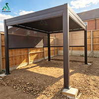 Pergola en aluminium à lames orientables ANCSEM, haute capacité de charge, motorisée, imperméable, résistante au vent, pour villa extérieure