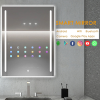 Miroir de maquillage LED rectangle de haute qualité Système Android TV Salon moderne Miroir intelligent Salle de bain Hôtels Gymnases WiFi