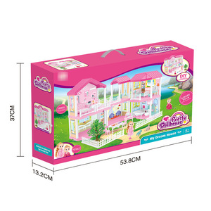 Đồ Chơi Giáo Dục Trung Bình Phổ Biến Diy Nhà Búp Bê Màu Hồng Với Nhiều Mô Phỏng Đồ Chơi Khối Xây Dựng Đồ Nội Thất Cho Trẻ Em - Product Image 4