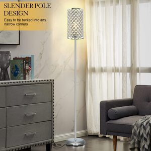 Lampe <span class=keywords><strong>sur</strong></span> <span class=keywords><strong>pied</strong></span> moderne avec abat-jour en cristal, interrupteur au <span class=keywords><strong>pied</strong></span> LED marche/arrêt, poteau réglable en hauteur pour salon et <span class=keywords><strong>chambre</strong></span> à coucher - Product Image 5