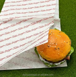 กระดาษห่ออาหารกันไขมันสำหรับร้านอาหารแบบซื้อกลับบ้าน บรรจุภัณฑ์เบอร์เกอร์และแซนวิช - Product Image 2