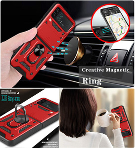 Funda de camshield robusta con soporte de anillo de metal para Samsung Flip 3 Flip 4 Flip <span class=keywords><strong>5</strong></span> Huawei P50 bolsillo Flip 6 <span class=keywords><strong>Motorola</strong></span> <span class=keywords><strong>Razr</strong></span> 40 ultra - Product Image 6