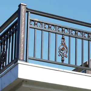 Panel pagar besi lapisan bubuk, pagar taman dekoratif logam luar ruangan aluminium
