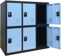 Armoire à outils moderne avec loquet à cadenas, couleur bleue, petit casier pour enfants et usage en salle de sport (Livraison gratuite US CA)