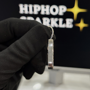 Pendentif personnalisé avec nom chrétien en argent sterling 925, moissanite VVS, entièrement serti, style hip-hop, collier unisexe, HIPHOP SPARKLE - Product Image 3