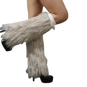 Women Leg Warmer Over Knee Boots Cover Long Boots Cuffs Leg Socks Faux Fur Legwarmers Furry Fur OEM Knitting Adults Solid