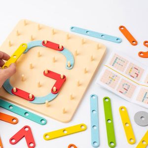 Students <b>Puzzle</b> Classroom STEM Figures and Shapes Therapy Geoboard Toys Fine Motor Skills Peg Board Toy for Kids - Product Image 3