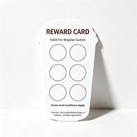 Cartes personnalisées découpées à l'emporte-pièce avec motif de gobelet pour la restauration, récompenses pour les clients réguliers et coupons d'activités pour les consommateurs