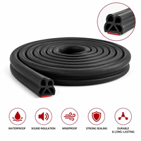 Bande d'étanchéité en caoutchouc EPDM auto-adhésive double couche à 5 trous en forme de B pour porte de voiture, fenêtre, capot et coffre, réduction du bruit