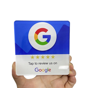 Carte de visite intelligente Premium en acrylique PVC NTAG213 NFC 13,56 MHz, étanche, avec code QR et plaque de lecture Google Review Tap - Product Image 4