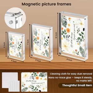 Cadre <span class=keywords><strong>photo</strong></span> magnétique N52 en acrylique transparent épais double face pour bureau, supporte la taille et le logo personnalisés - Product Image 6