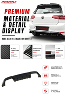 Kit carrosserie Perfiply en fibre de carbone véritable, diffuseur arrière à quatre sorties pour Volkswagen Vw Golf 7 Mk7 GTI 2013-2016, 4 sorties d'échappement