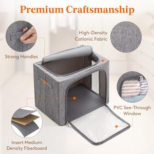 10-20L Modern Square Polyester Fabric Stackable Foldable <b>Storage</b> <b>Box</b> with Lids for Clothing Organization - Product Image 3