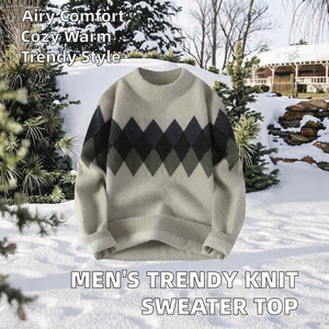 Người Đàn Ông Của Mùa Đông Và Mùa Thu Trang Phục Phong Cách Vòng Cổ Đan Áo Len Hàng Đầu Thời Trang Và Thoáng Khí Ấm Áp Jumper Cho Đa Năng Sử Dụng - Product Image 2