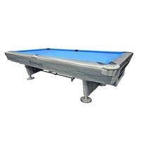Table de billard américaine professionnelle 9FT en promotion avec retour de balles, pieds en bois massif, coussinets en caoutchouc, surface de jeu en ardoise 3 pièces de 25 mm