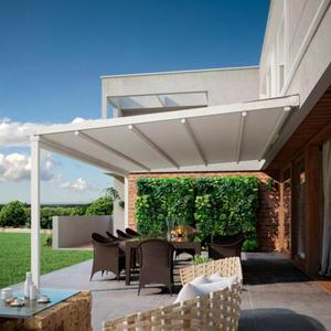 Bán buôn ngoài trời cơ giới có thể thu vào mái pergola không thấm nước dù để che nắng tán mái hiên với điều khiển từ xa thể loại gian hàng - Product Image 3