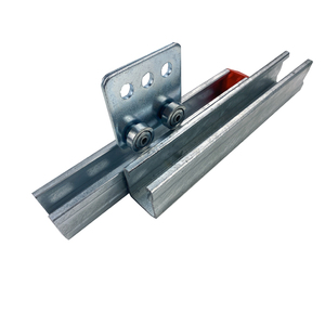 Roue roulante suspendue Acier Double Roue Rail <span class=keywords><strong>Chariot</strong></span> Suspendu Argent Piste Coulissante Rouleau canal roue unistrut <span class=keywords><strong>chariot</strong></span> - Product Image 4