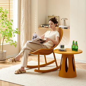 <span class=keywords><strong>Fauteuil</strong></span> <span class=keywords><strong>à</strong></span> <span class=keywords><strong>bascule</strong></span> de patio <span class=keywords><strong>vert</strong></span> et jaune en forme d'œuf, chaise longue <span class=keywords><strong>à</strong></span> <span class=keywords><strong>bascule</strong></span> résistante aux intempéries en plastique avec design tressé - Product Image 3