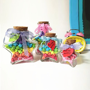 Barattolo di vetro trasparente a forma di stella a cinque punte alla deriva di vetro che desidera bottiglie con sughero-per decorazioni per la casa <span class=keywords><strong>e</strong></span> decorazioni per eventi - Product Image 4