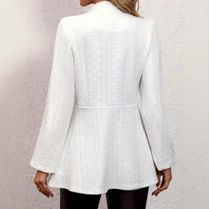 <span class=keywords><strong>Blazer</strong></span> transpirable tejido de Color sólido elegante para mujer transfronteriza con <span class=keywords><strong>plataforma</strong></span> independiente de comercio exterior europeo y americano - Product Image 2