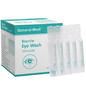 25Pack eye wash sterile normal saline solution 20ml 0.9%bacteriostatic saline sterile water emergency first aid