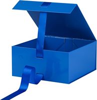 Boîte cadeau magnétique pliable bleu foncé personnalisée Shenzhen HTD Packaging pour verres à vin/cocktail/vodka