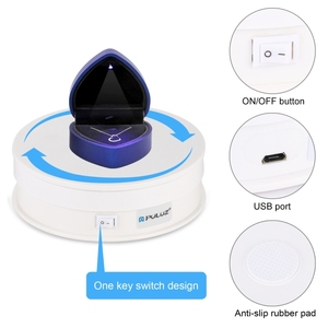 Электрический вращающийся поворотный стол PULUZ, 15 см, 360 градусов, USB, витрина, реквизит для видеосъемки, поворотный стол для фотографии, нагрузка 1-5 кг - Product Image 3