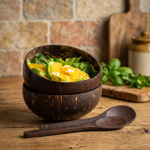Bol en coquille de noix de coco naturelle de haute qualité pour la nourriture et le déjeuner avec logo laser gravé gratuitement Excellent rapport qualité-prix - Product Image 1