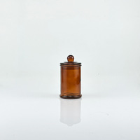 Bocaux à bougies en verre ambré avec couvercles hermétiques et étanches pour rangement de salle de bain, Noël et Pâques