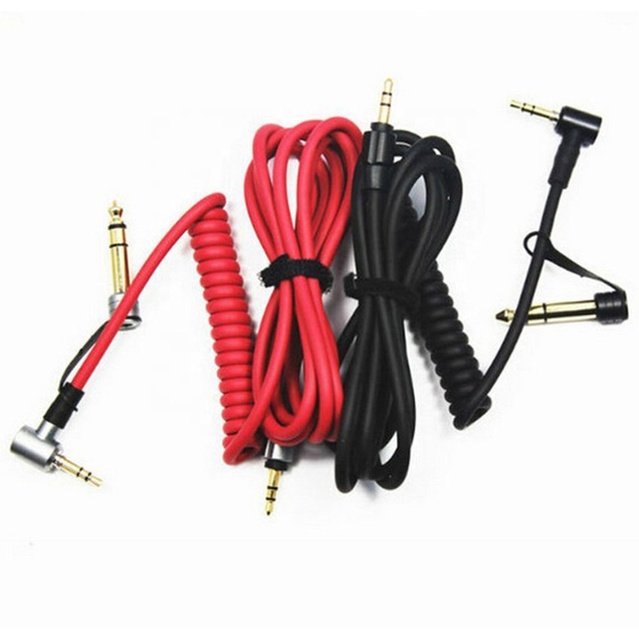 Black/Red Replacement Stereo Aux Audio Cable Cord for Solo Headphones for Beat Headsets Adapter
