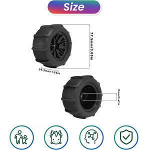 4 Piezas de Neumáticos para Coche <span class=keywords><strong>RC</strong></span>, Neumáticos <span class=keywords><strong>RC</strong></span>, Ruedas de Playa, Aptas para Acoplador de 12 mm, Vehículo de Control Remoto Proporcional 1/14 1/16 1/18 - Product Image 2