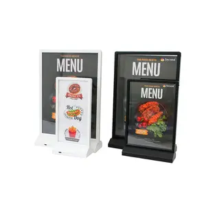 Tempered Glass Display Hotel Restaurant Menu Board Ultra Thin Rechargeable LED Light Box