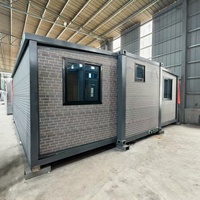 Maison conteneur extensible à double aile, étanche, ignifuge, isolée, préfabriquée, structure en acier pour le camping en extérieur