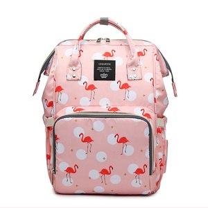 Mignon Flamant imprimé Bébé Sac À Langer <span class=keywords><strong>Poussette</strong></span> organisateur momie bébé sac à langer - Product Image 1