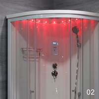 Cabine de douche numérique à revêtement hydrophobe avec porte à fermeture douce, cabine de douche intelligente pour suite spa