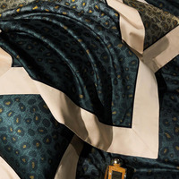 Vente en gros de housse de couette en coton égyptien imprimé léopard vert Ensembles de literie 4 pièces