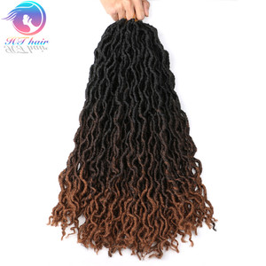 HTHAIR-extensiones de cabello postizo rizado Afro, pelo de ganchillo, pelo sintético a granel de 18 pulgadas, 3 tonos, degradado, gitano - Product Image 4