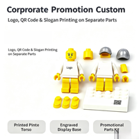 Base de figurine miniature personnalisable avec logo et slogan, accessoires de blocs de construction pour promotion d'entreprise, cadeau de festival