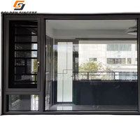 Ventanas de Casa Negra de seguridad de alta calidad, ventanas abatibles de aluminio personalizadas, diseño de ventanas de aluminio